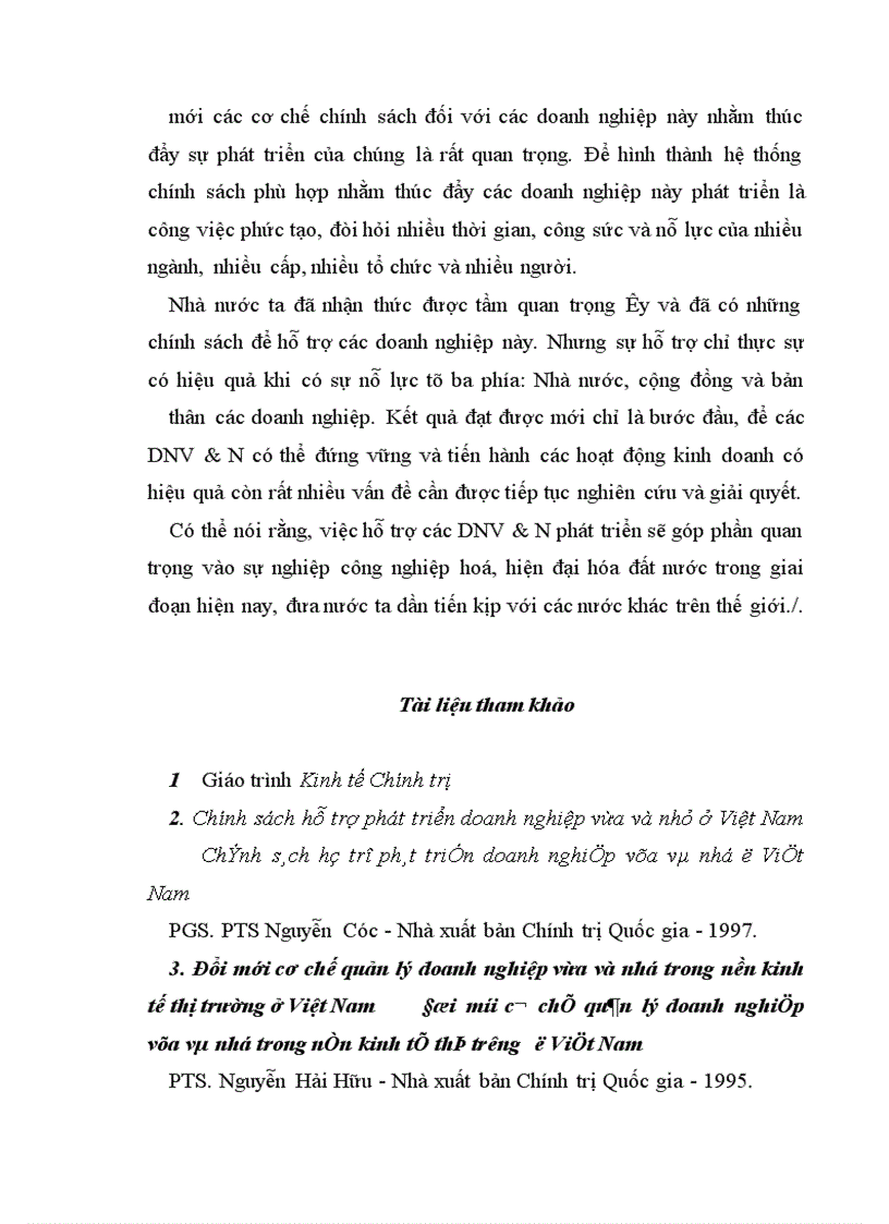 image for page Một số định hướng về chính sách nhằm phát triển DNV&N ở Việt Nam giai đoạn 2001- 2010