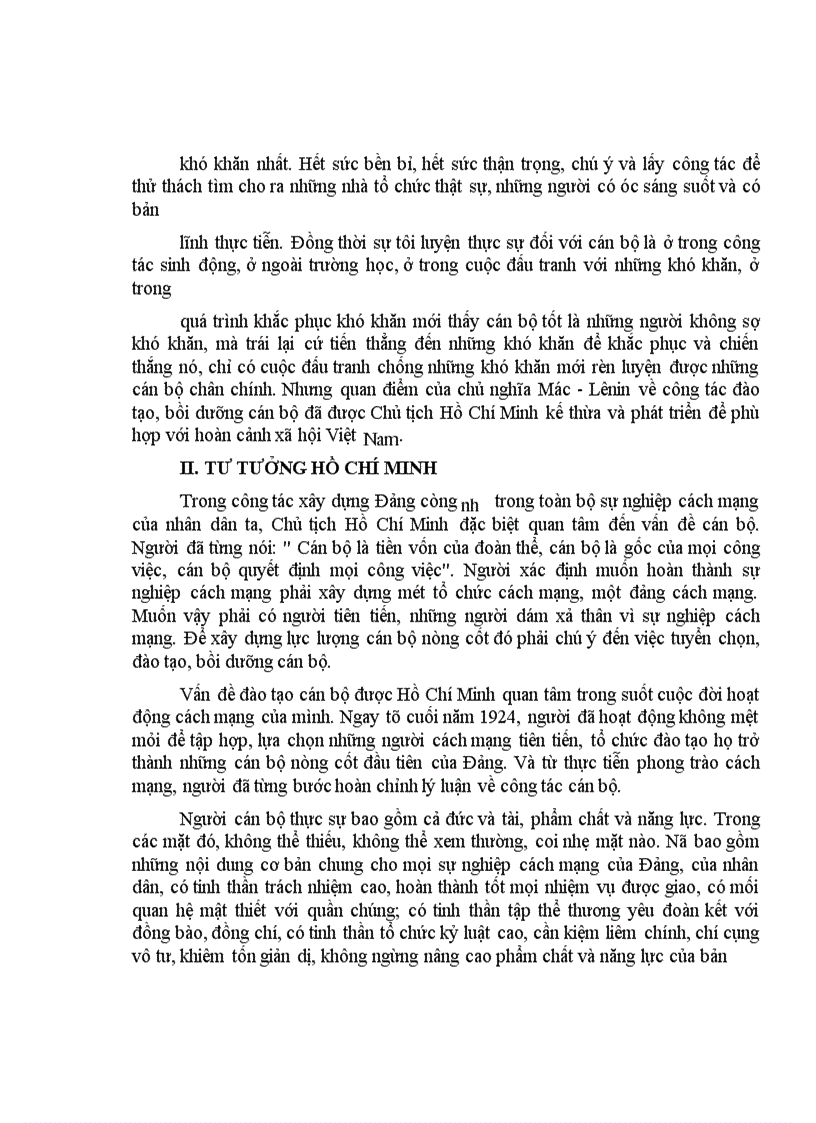 image for page Tư tưởng Hồ Chí Minh về đào tạo huấn luyện đội ngũ cán bộ, sự vận dụng trong việc xây dựng đội ngũ cán bộ ở Trung tâm sản xuất phim THVN