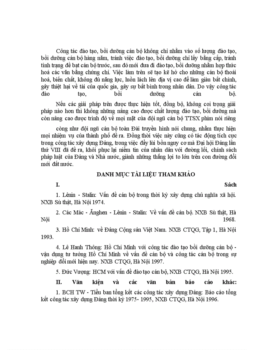 image for page Tư tưởng Hồ Chí Minh về đào tạo huấn luyện đội ngũ cán bộ, sự vận dụng trong việc xây dựng đội ngũ cán bộ ở Trung tâm sản xuất phim THVN