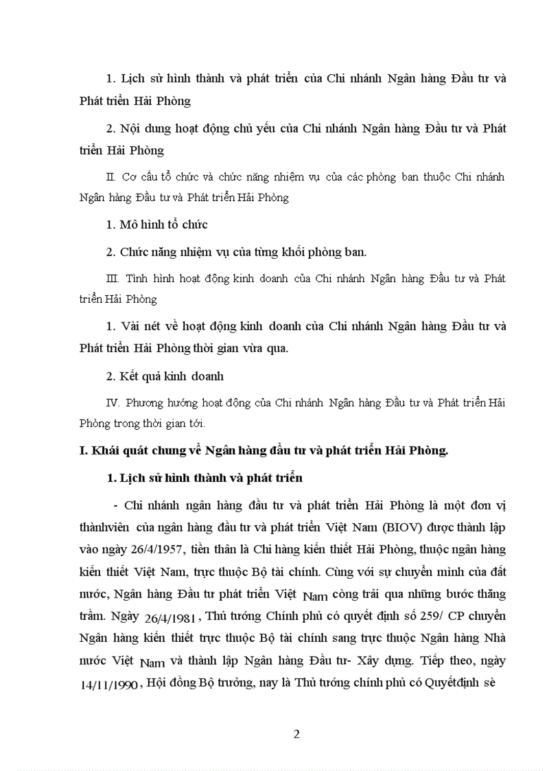 image for page Báo cáo thực tập tại Chi nhánh Ngân hàng Đầu tư và Phát triển Hải Phòng