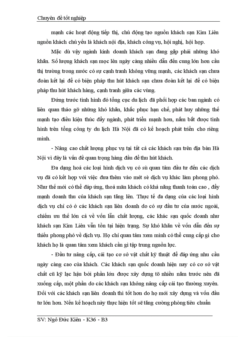 image for page Chất lượng phục vụ buồng trong kinh doanh khách sạn Kim Liên