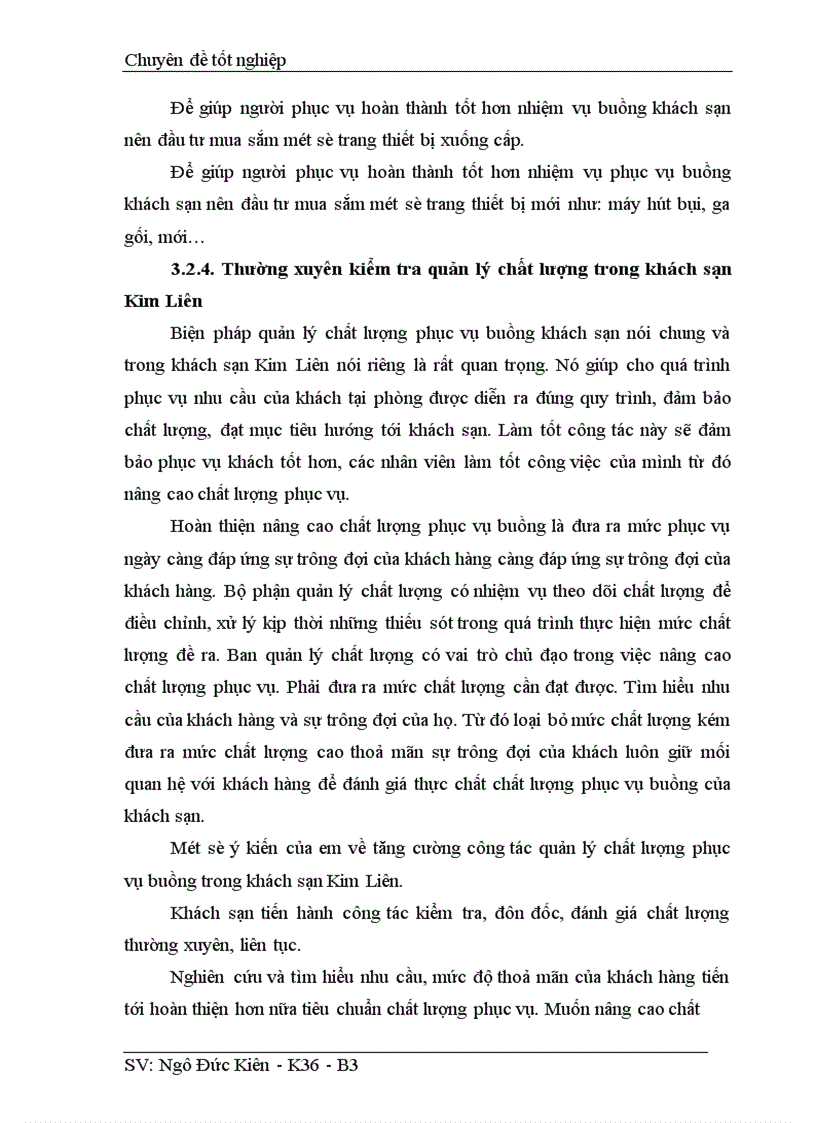 image for page Chất lượng phục vụ buồng trong kinh doanh khách sạn Kim Liên