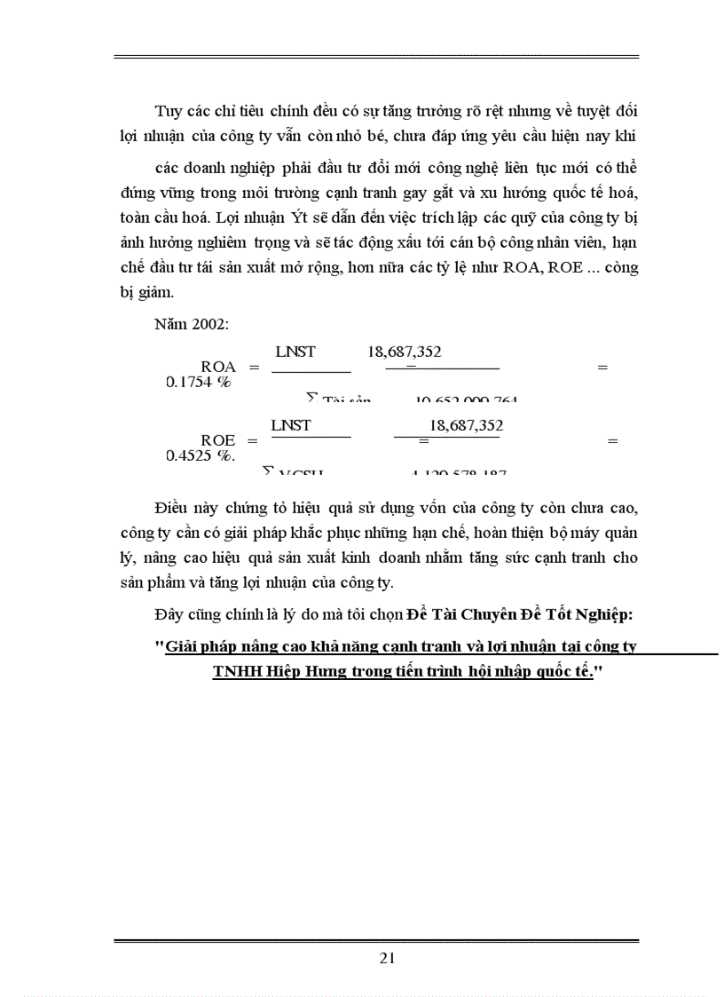 image for page Giải pháp nâng cao khả năng cạnh tranh và lợi nhuận tại công ty TNHH Hiệp Hưng trong tiến trình hội nhập quốc tế.