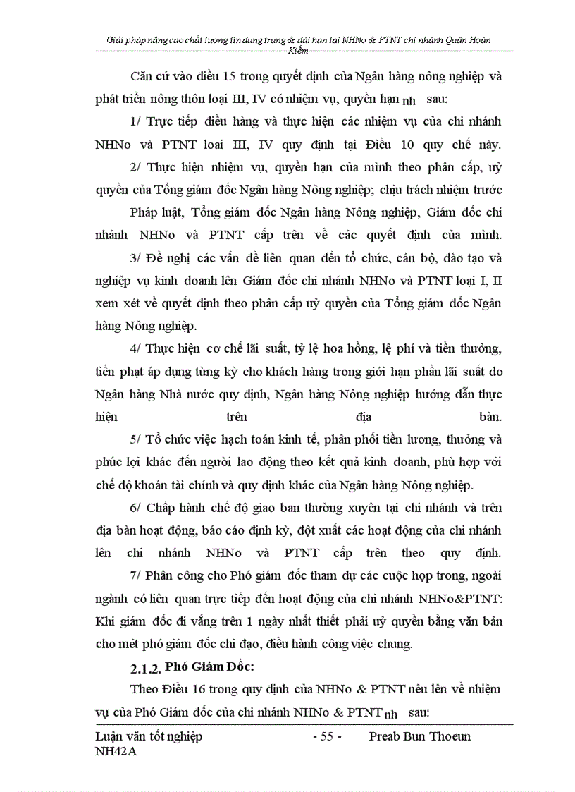 image for page Giải pháp nâng cao chất lượng tín dụng trung và dài hạn tại NHNo&PTNT chi nhánh Quận Hoàn Kiếm