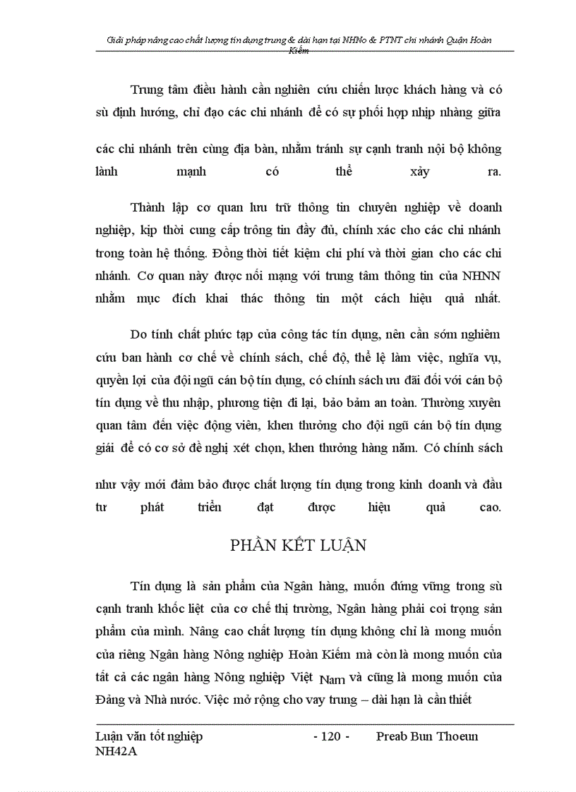 image for page Giải pháp nâng cao chất lượng tín dụng trung và dài hạn tại NHNo&PTNT chi nhánh Quận Hoàn Kiếm