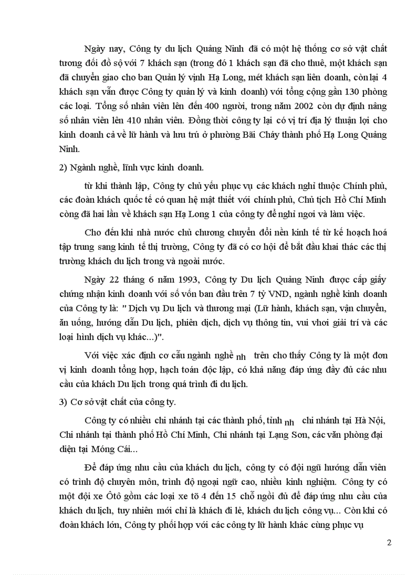 image for page Báo cáo thực tập tại Công ty du lịch Quảng Ninh