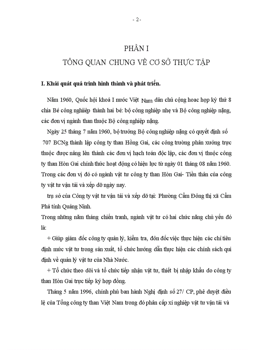 image for page Báo cáo thực tập tại công ty than Cẩm Phả