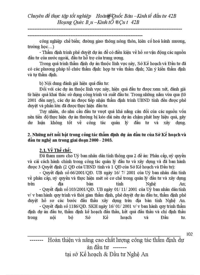 image for page Hoàn thiện và nâng cao chất lượng công tác thẩm định dự án đầu tư của Sở Kế hoạch & Đầu tư Nghệ An