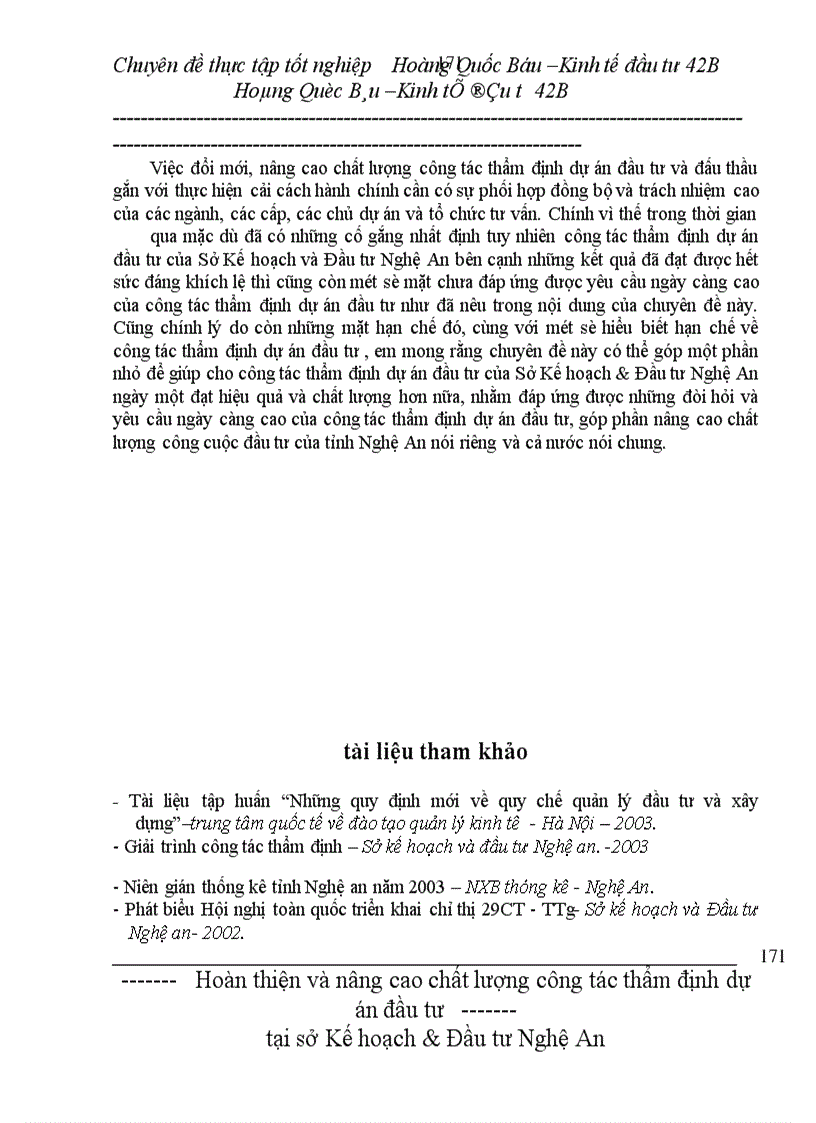 image for page Hoàn thiện và nâng cao chất lượng công tác thẩm định dự án đầu tư của Sở Kế hoạch & Đầu tư Nghệ An