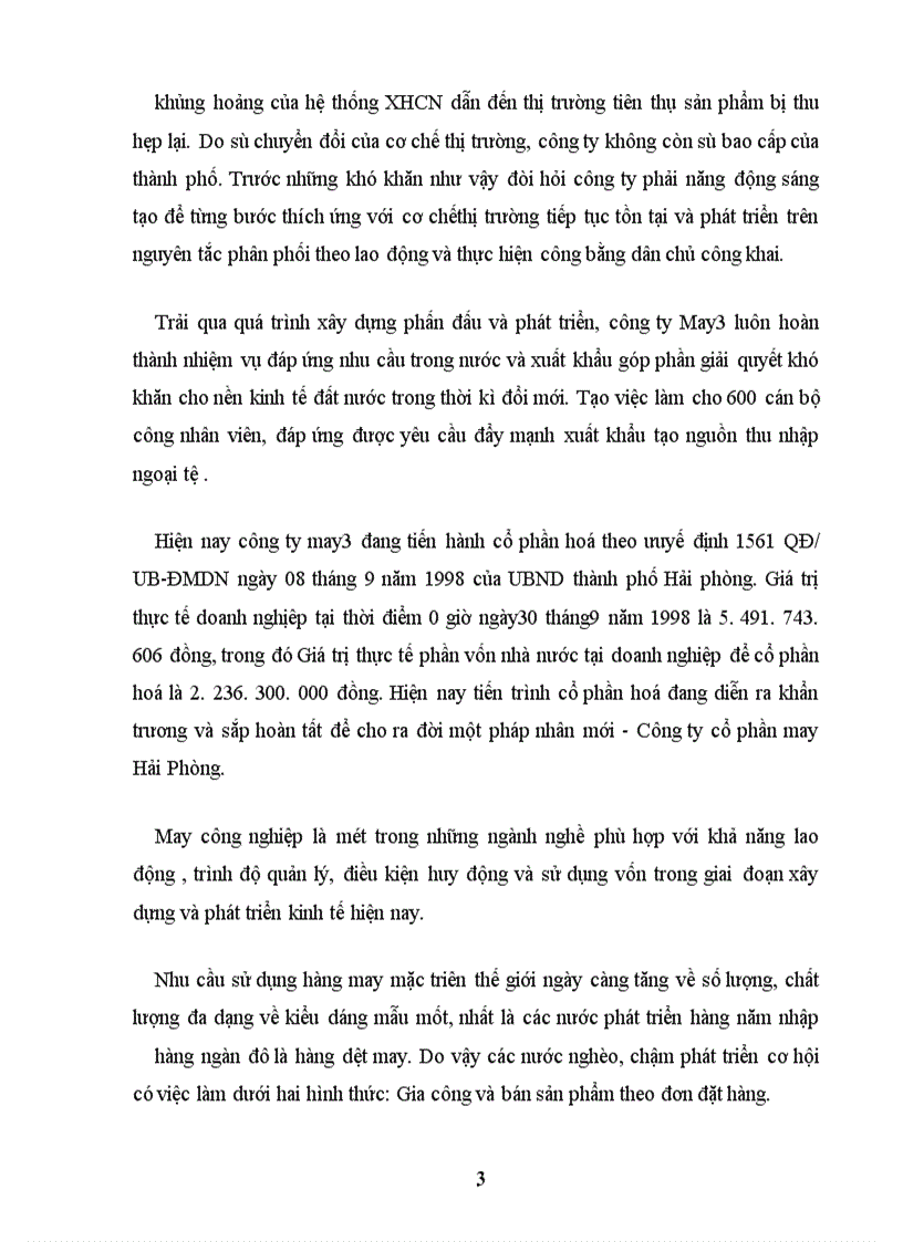 Báo cáo thực tập tại Công ty May3