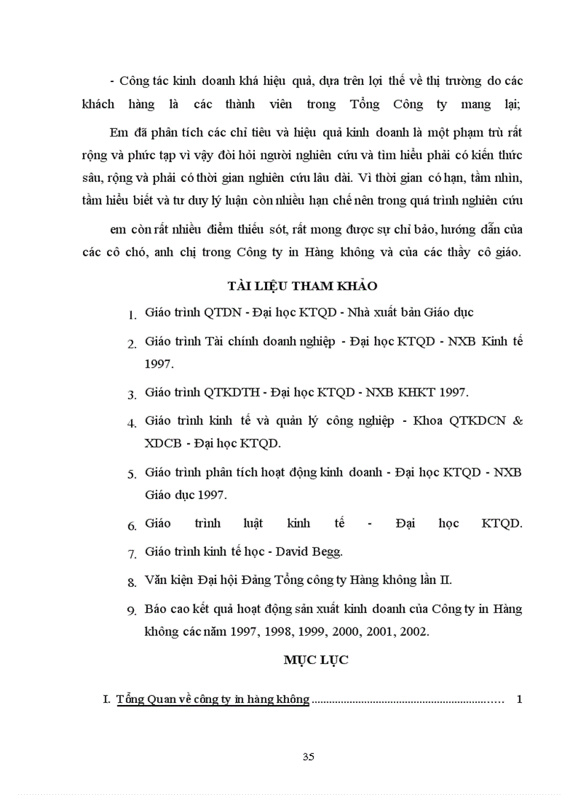 image for page Báo cáo thực tập tại Công ty in Hàng Không