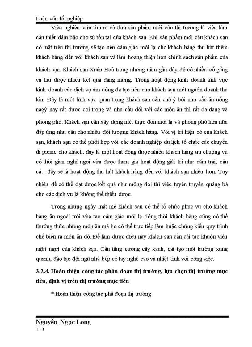 image for page Hoàn thiện chính sách sản phẩm tại khách sạn Xuân Hoà