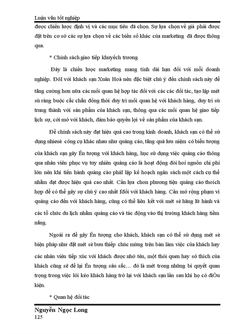 image for page Hoàn thiện chính sách sản phẩm tại khách sạn Xuân Hoà