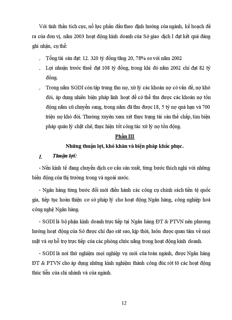 image for page Báo cáo thực tập tại Sở giao dịch I NHĐT & PTVN