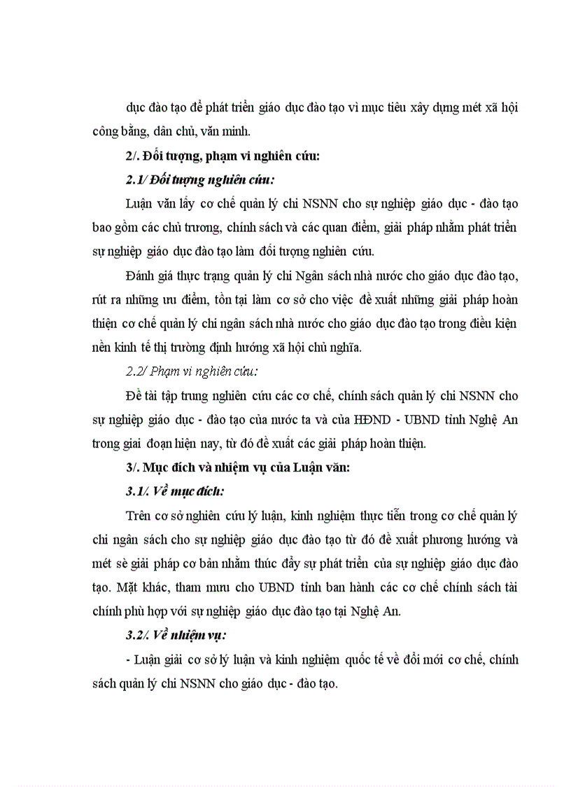 image for page Cơ chế quản lý chi ngân sách nhà nước cho giáo dục và đào tạo ở tỉnh Nghệ An giai đoạn 2001 - 2005