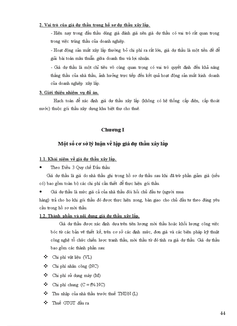 image for page Xác định giá dự thầu xây lắp gói thầu xây dựng khu biệt thự cho thuê