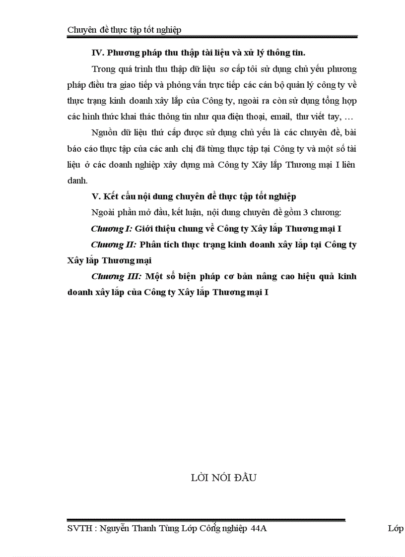 image for page Phân tích thực trạng sản xuất kinh doanh xây lắp tại Công ty Xây lắp Thương mại I