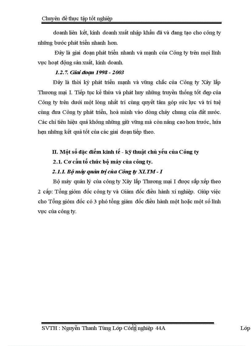 image for page Phân tích thực trạng sản xuất kinh doanh xây lắp tại Công ty Xây lắp Thương mại I