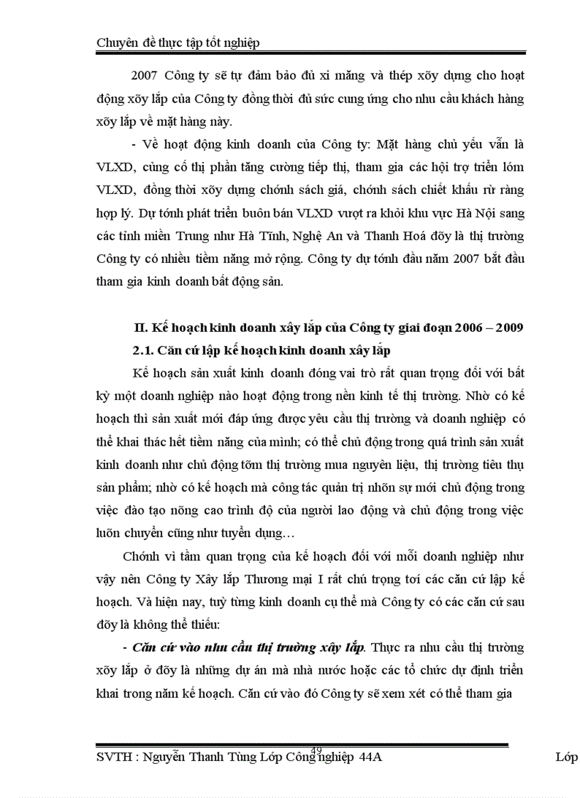 image for page Phân tích thực trạng sản xuất kinh doanh xây lắp tại Công ty Xây lắp Thương mại I