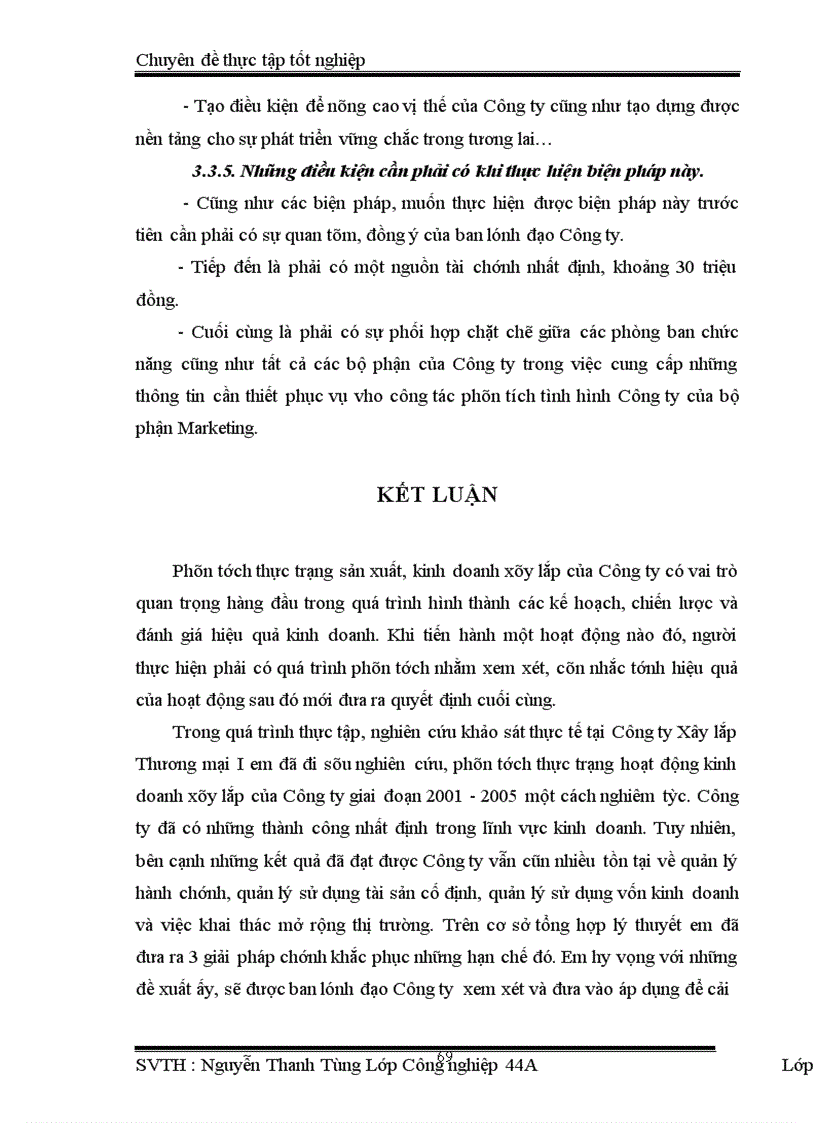 image for page Phân tích thực trạng sản xuất kinh doanh xây lắp tại Công ty Xây lắp Thương mại I