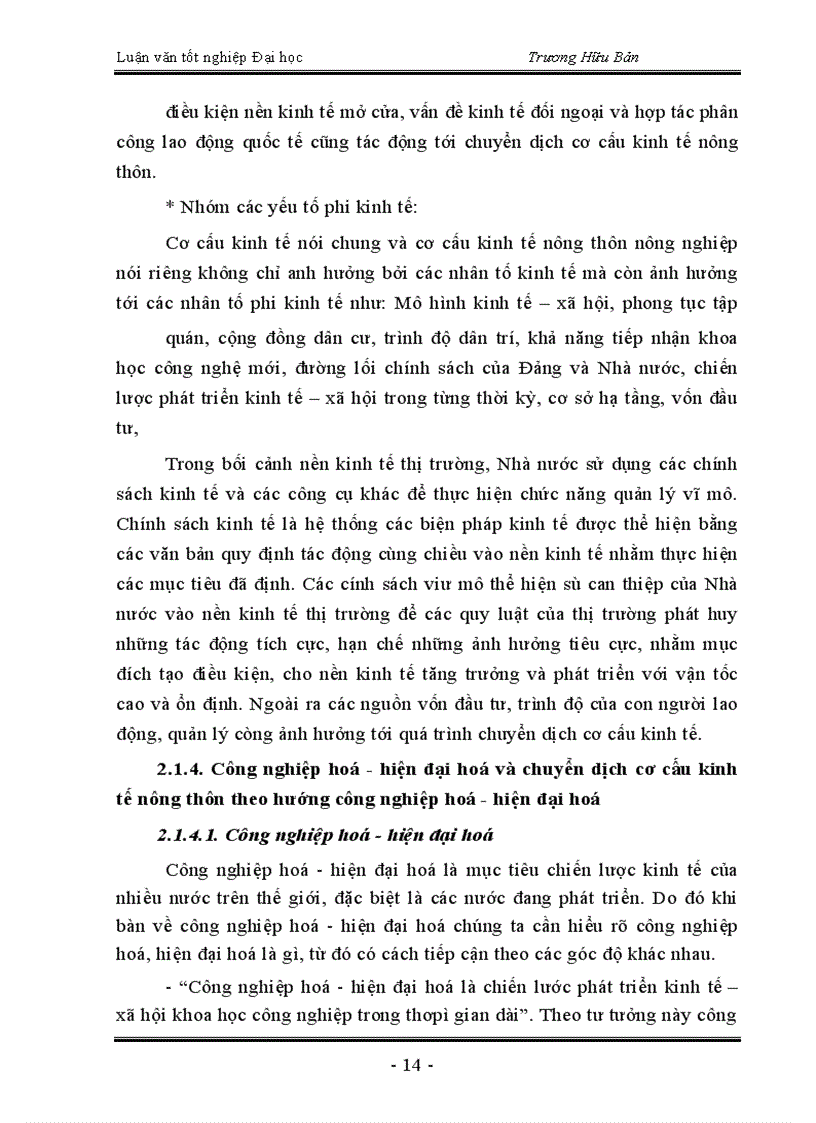 image for page Trực trạng và một số giải pháp chủ yếu nhằm chuyển dịch cơ cấu kinh tế nông thôn huyện Thanh Trì theo hướng công nghiệp hoá - hiện đại hoá