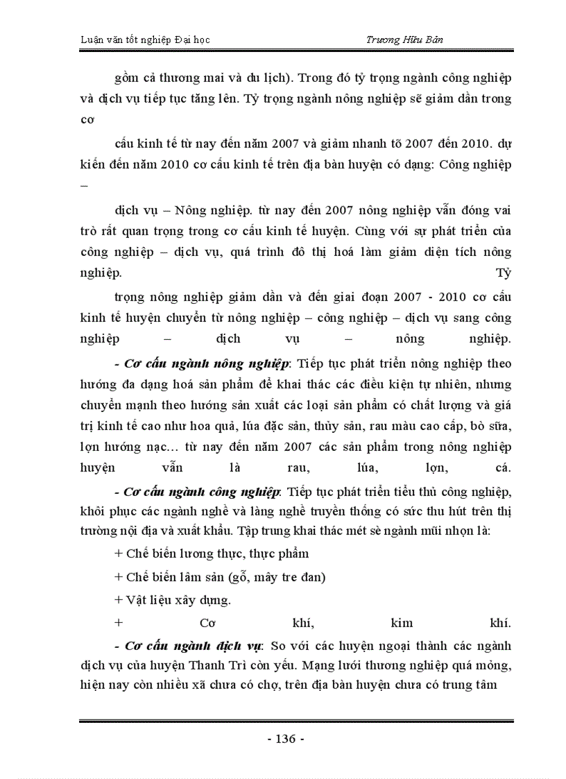 image for page Trực trạng và một số giải pháp chủ yếu nhằm chuyển dịch cơ cấu kinh tế nông thôn huyện Thanh Trì theo hướng công nghiệp hoá - hiện đại hoá