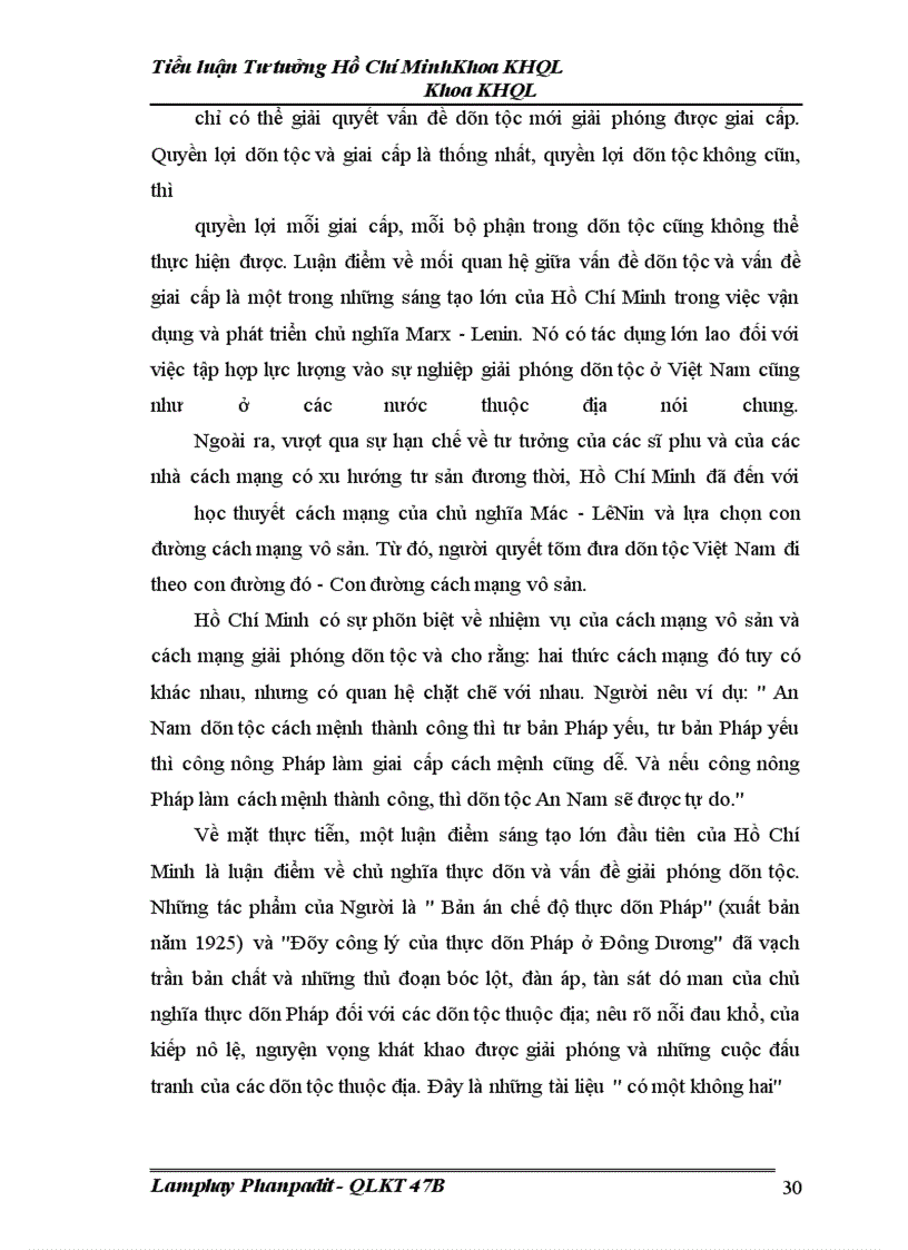 image for page Hãy phân tích những điểm sáng tạo trong quan điểm của Hồ Chí Minh về cách mạng giải phóng dân tộc và chứng minh