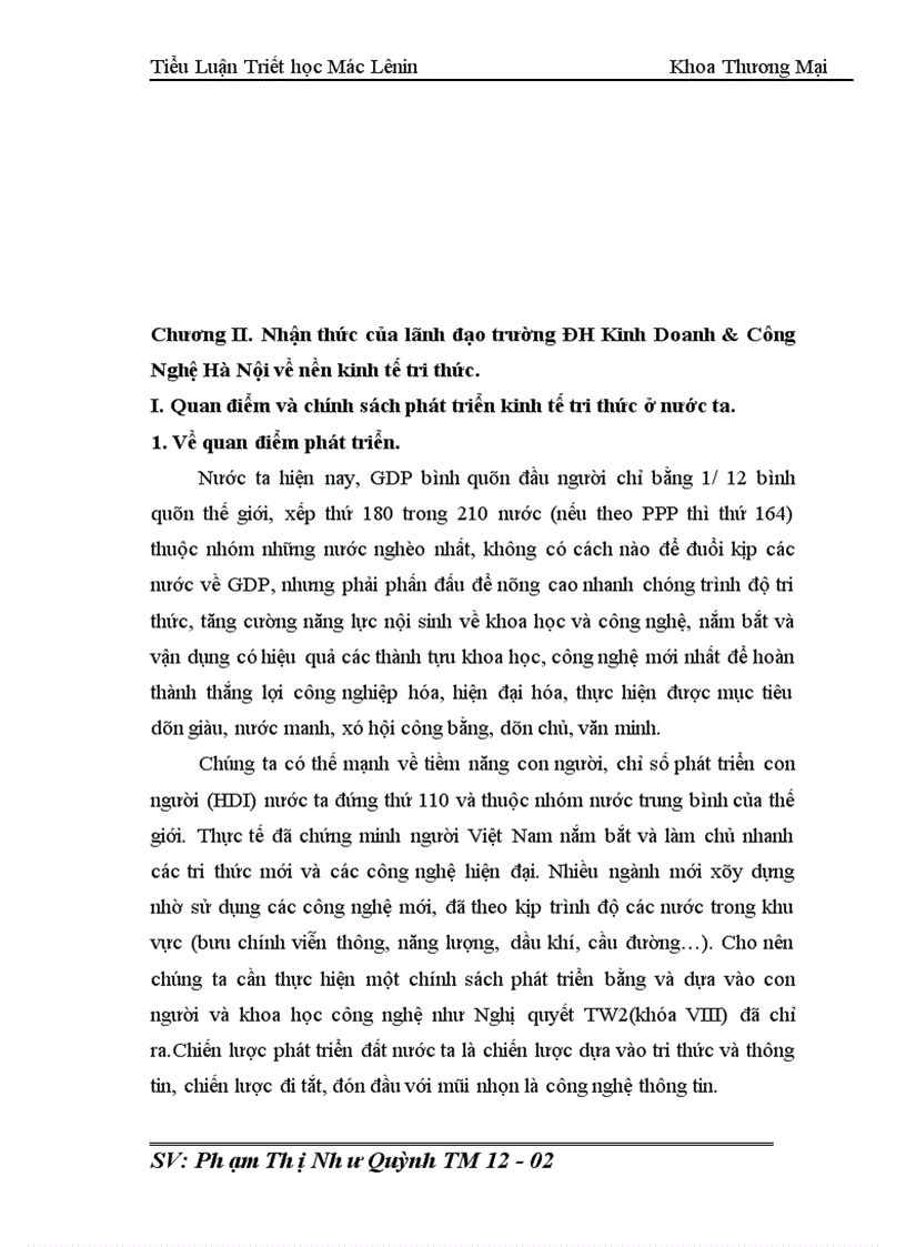 image for page Nhận thức của lãnh đạo trường ĐH KD&CNHN về nền KTTT.