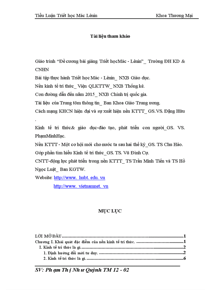 image for page Nhận thức của lãnh đạo trường ĐH KD&CNHN về nền KTTT.