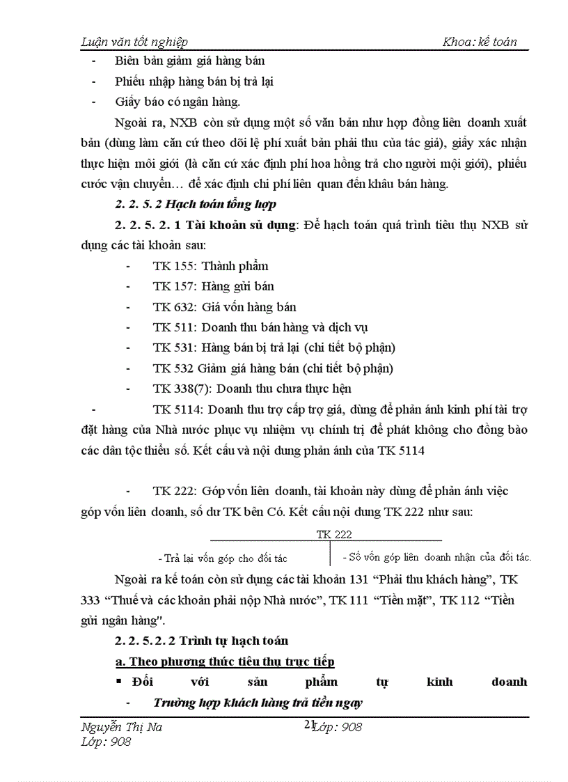 image for page Hoàn thiện công tác kế toán tiêu thụ thành phẩm và xác định kết quả tại NXB Văn hóa dân tộc