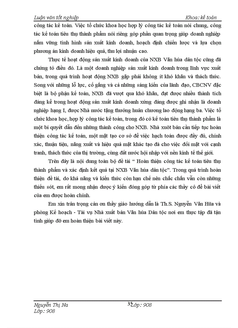 image for page Hoàn thiện công tác kế toán tiêu thụ thành phẩm và xác định kết quả tại NXB Văn hóa dân tộc