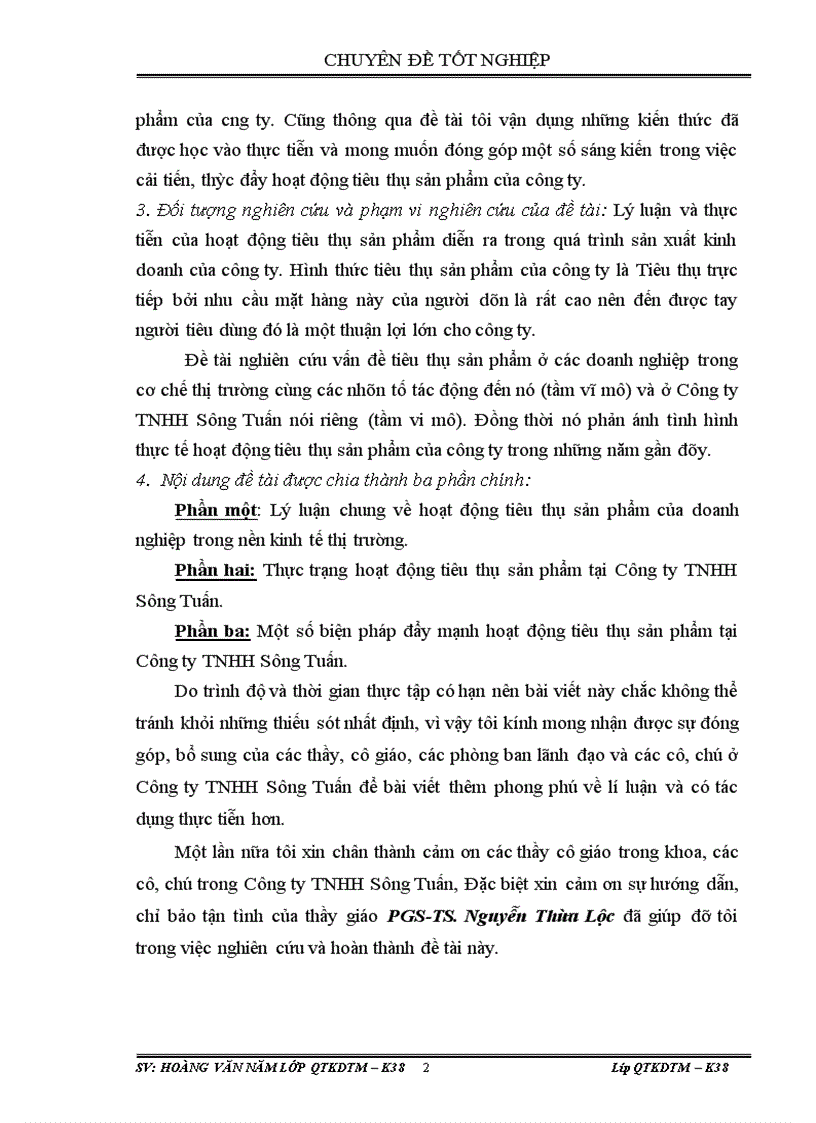 image for page Thực trạng và một số giải pháp nhằm đẩy mạnh hoạt động tiêu thụ sản phẩm tại Công ty TNHH Sông Tuấn