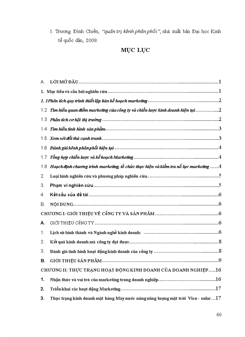 image for page Kế hoạch marketing phát triển sản phẩm bình nước nóng năng lượng mặt trời nhãn hiệu Vico-solar giai đoạn 2010-2012