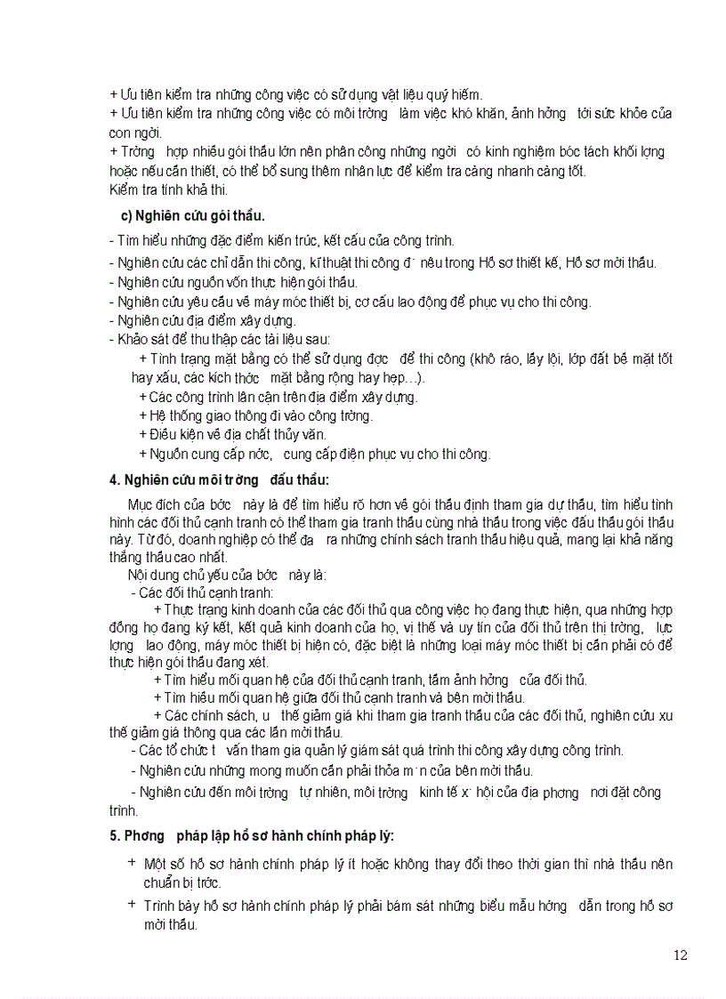image for page Phương pháp luận lập hồ sơ dự thầu gói thầu xây lắp Công trình
