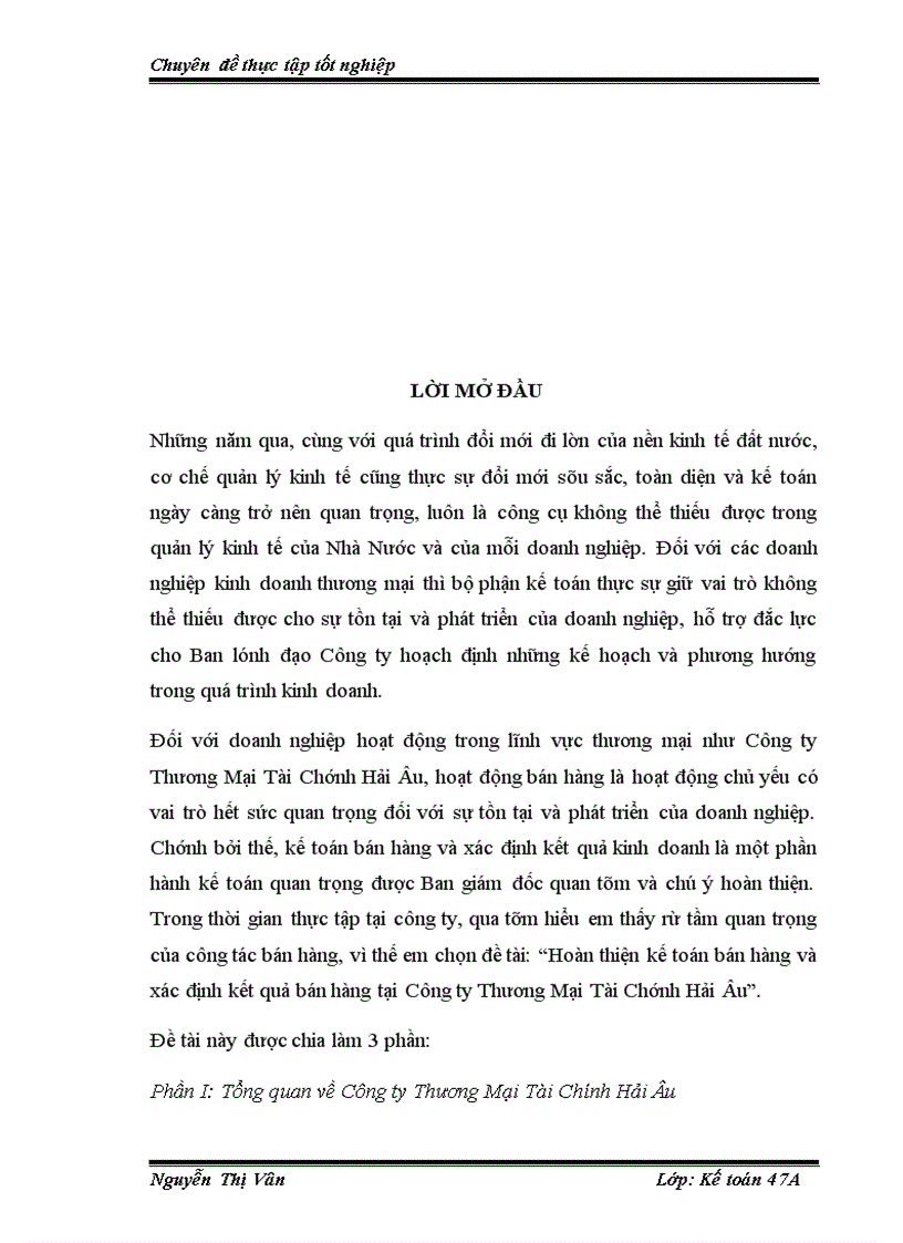 image for page Hoàn thiện kế toán bán hàng và xác định kết quả bán hàng tại Công ty Thương Mại Tài Chính Hải Âu