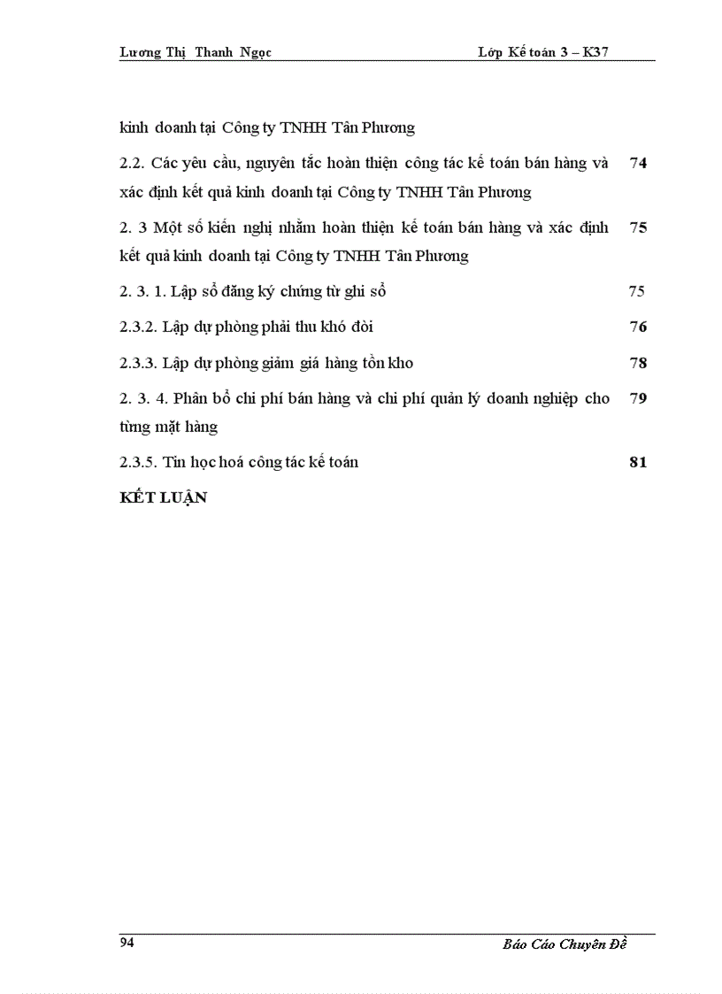 image for page Hoàn thiện kế toán bán hàng và xác định kết quả kinh doanh tại Công ty TNHH Tân Phương