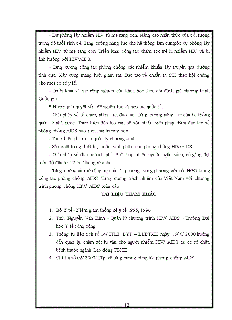 image for page Khảo sát và đánh giá sơ bộ công tác quản lý chương trình hiv