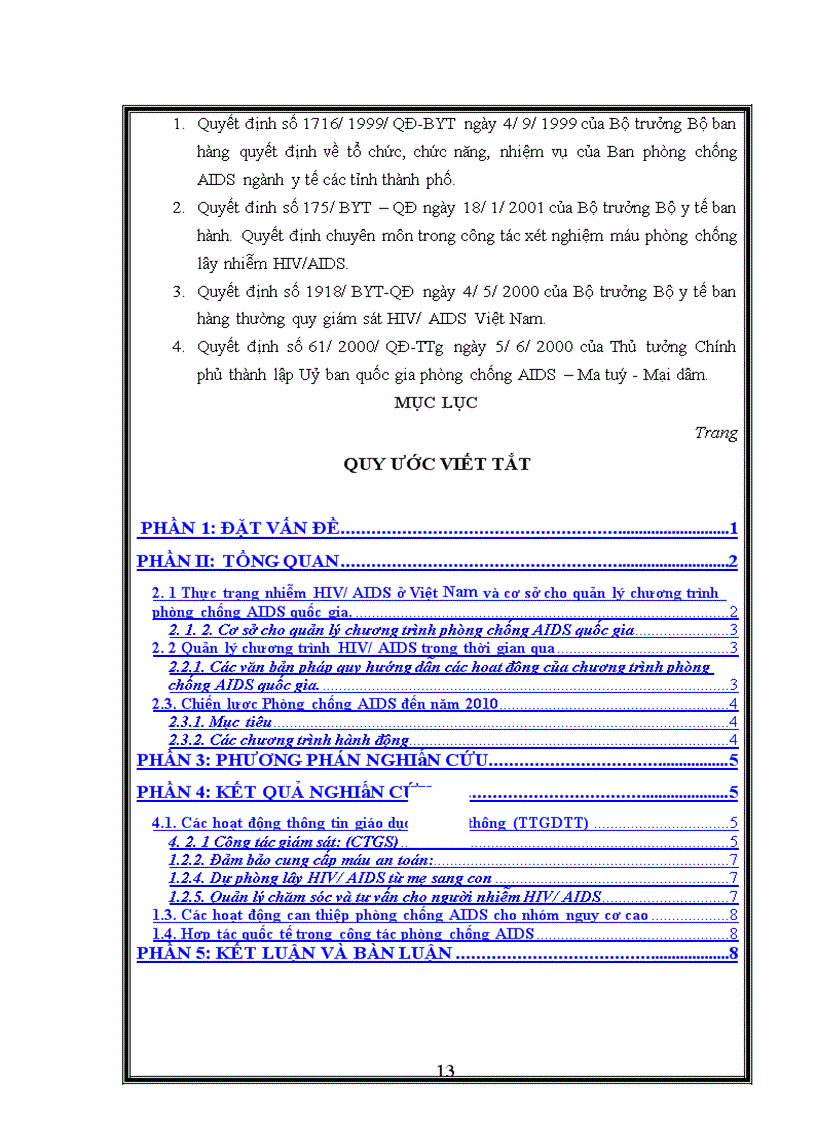 image for page Khảo sát và đánh giá sơ bộ công tác quản lý chương trình hiv