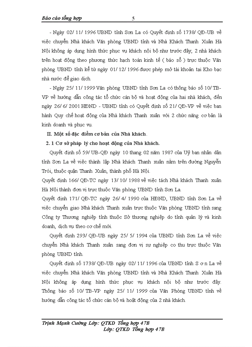 image for page Báo cáo thực tập tại Nhà khách Thanh Xuân