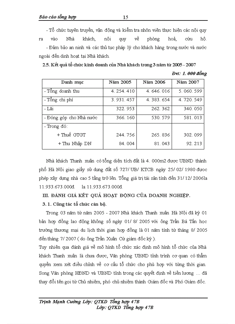 image for page Báo cáo thực tập tại Nhà khách Thanh Xuân