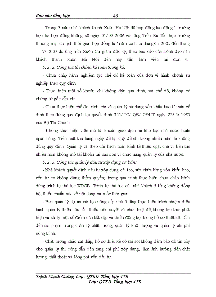 image for page Báo cáo thực tập tại Nhà khách Thanh Xuân