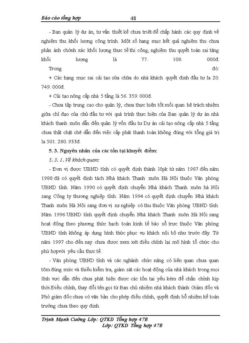 image for page Báo cáo thực tập tại Nhà khách Thanh Xuân