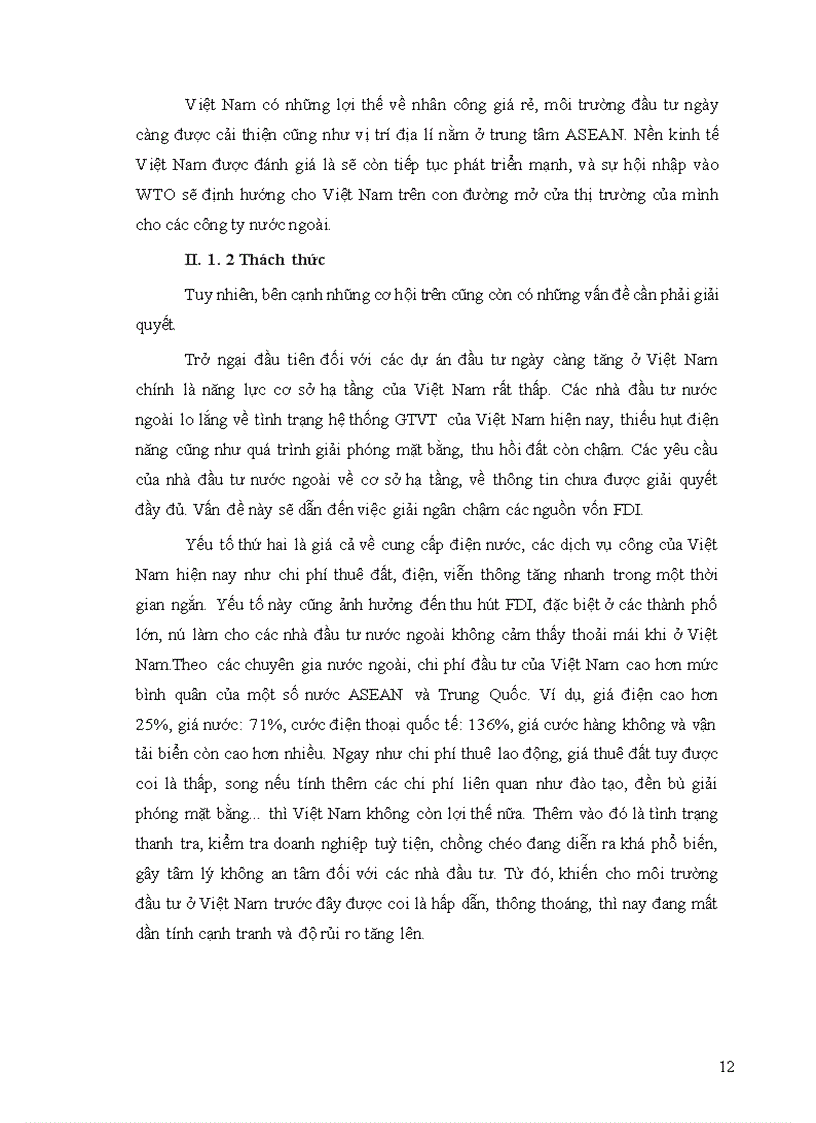 image for page Cơ hội và thách thức đối với việc phát triển đầu tư trực tiếp nước ngoài (FDI) tại Việt nam sau khi gia nhập WTO và chức năng của chính phủ trong việc quản lý kinh tế