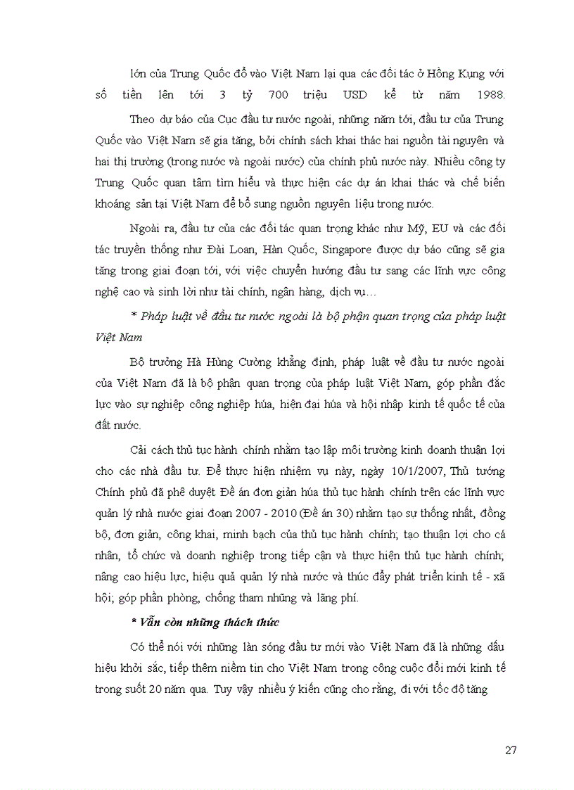 image for page Cơ hội và thách thức đối với việc phát triển đầu tư trực tiếp nước ngoài (FDI) tại Việt nam sau khi gia nhập WTO và chức năng của chính phủ trong việc quản lý kinh tế