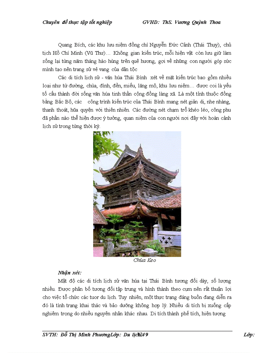 image for page Phát triển du lịch văn hóa tại Thái Bình LỜI MỞ ĐẦU Theo tổ chức Du lịch thế giới UNWTO