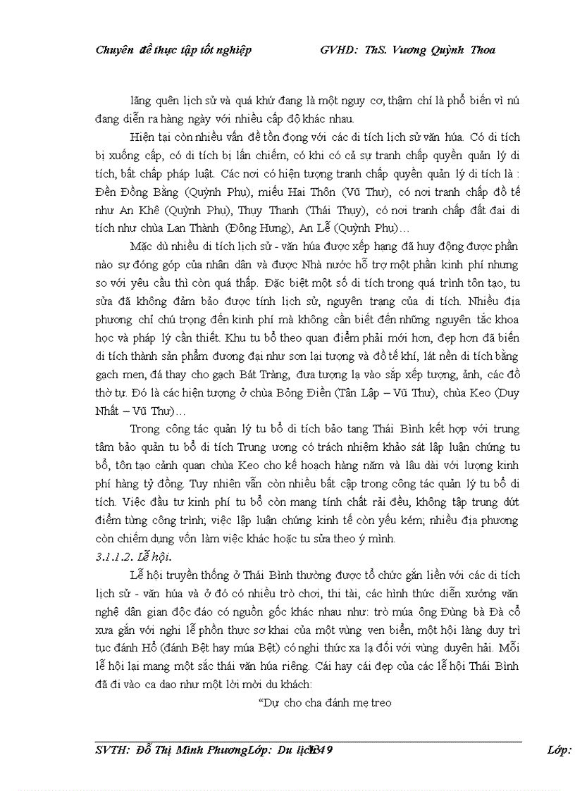 image for page Phát triển du lịch văn hóa tại Thái Bình LỜI MỞ ĐẦU Theo tổ chức Du lịch thế giới UNWTO