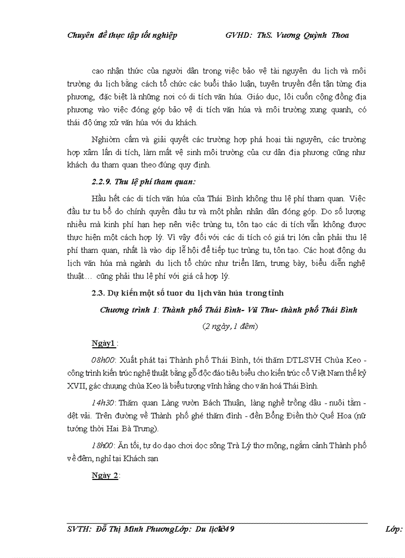 image for page Phát triển du lịch văn hóa tại Thái Bình LỜI MỞ ĐẦU Theo tổ chức Du lịch thế giới UNWTO