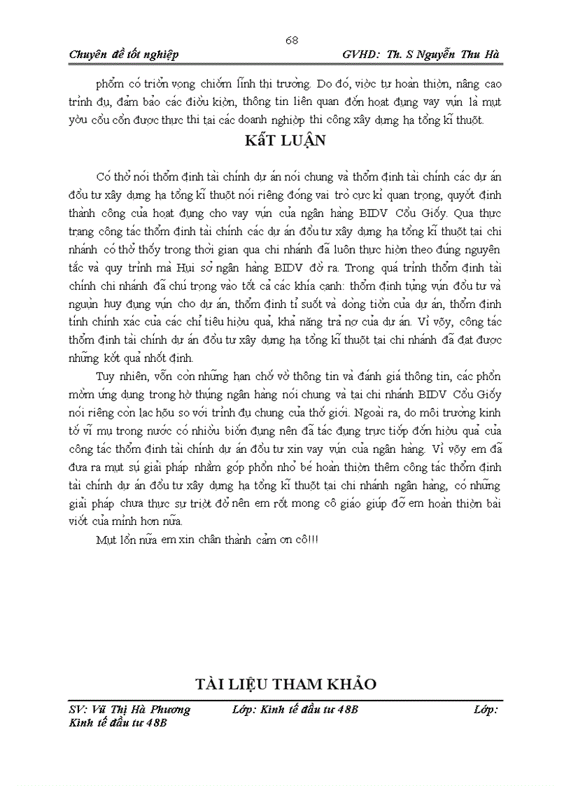 image for page Hoàn thiện công tác thẩm định tài chính dự án đầu tư xây dựng hạ tầng kĩ thuật tại ngân hàng Đầu tư và Phát triển Việt Nam chi nhánh Cầu Giấy