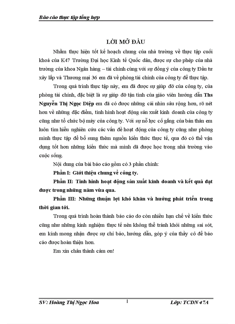 image for page Hoạt động sản xuất kinh doanh và kết quả đạt được Công ty trách nhiệm hữu hạn Nhà nước một thành viên Đầu tư xây lắp và thương mại 36.