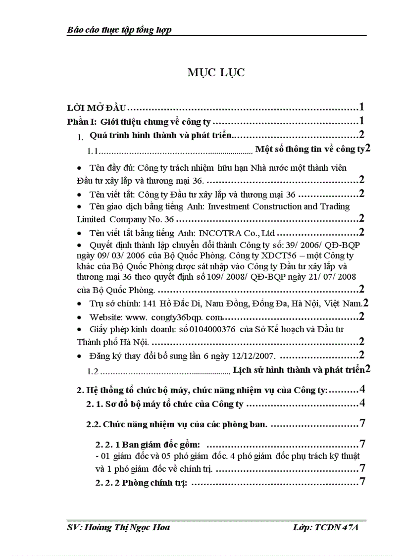 image for page Hoạt động sản xuất kinh doanh và kết quả đạt được Công ty trách nhiệm hữu hạn Nhà nước một thành viên Đầu tư xây lắp và thương mại 36.
